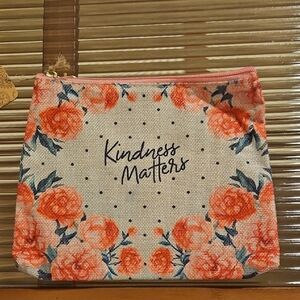 Floral 'Kindness Matters' Cosmetic Pouch